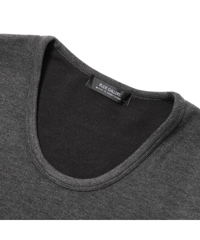 RG / BASIC U NECK KNIT LS (GRAY)